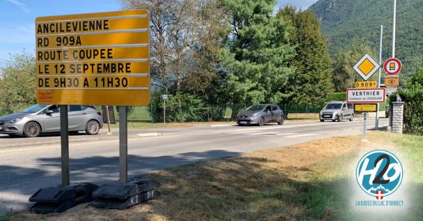 LAC D’ANNECY | D909 fermée et piste cyclable réservée ce dimanche matin