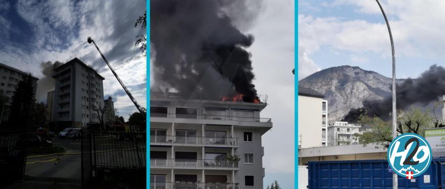 ANNECY | Impressionnant feu de toiture