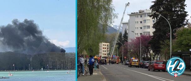 ANNECY | Impressionnant feu de toiture